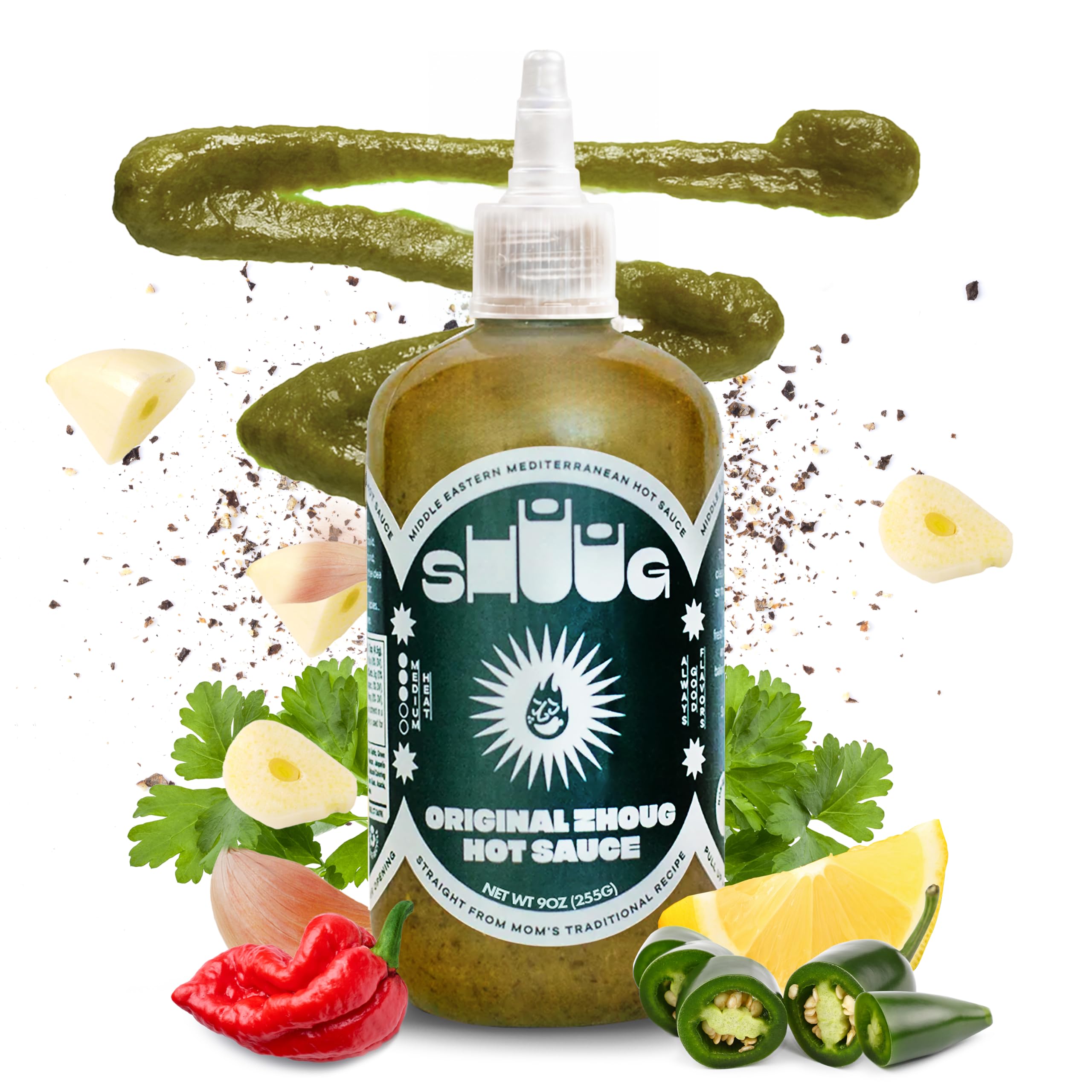 Amazon.com : SHUUG Zhoug Sauce 9 oz, Mediterranean Green Hot Sauce